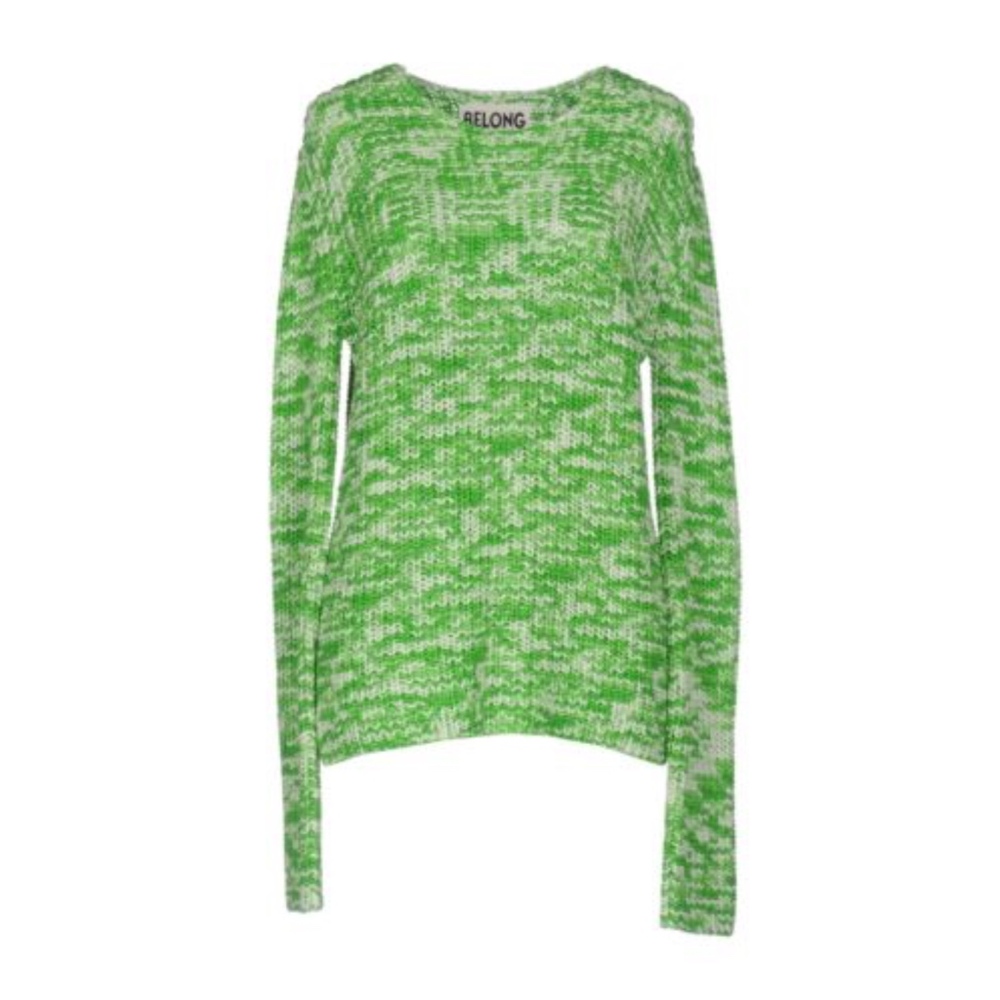 CELINE Belong green cotton chunky knit sweater